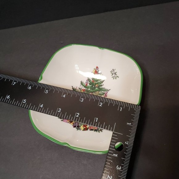 Spode Christmas Tree Sculpted Square Dish, Portmeirion, Trinket Dish, Candy Dish - Picture 3 of 5